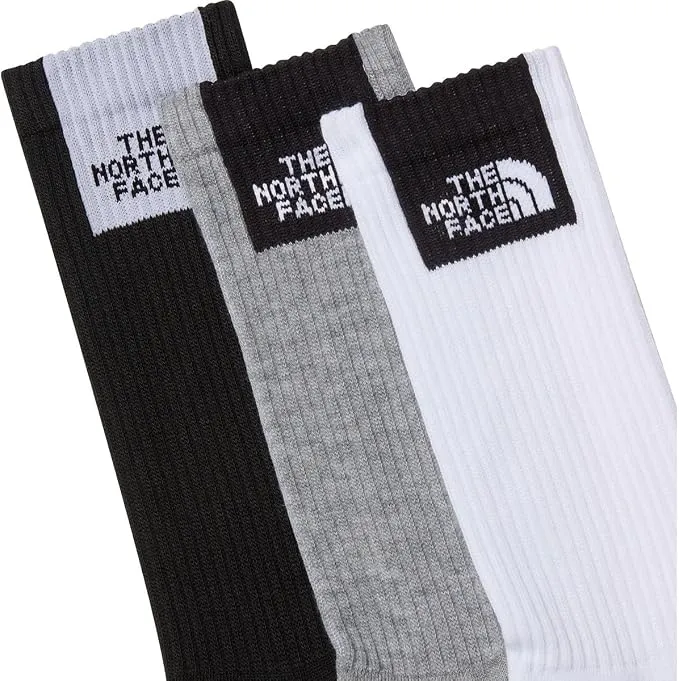THE NORTH FACE - MULTI SPORT FINE BOX CUSH CREW SOCK 3P MULTI COLOR