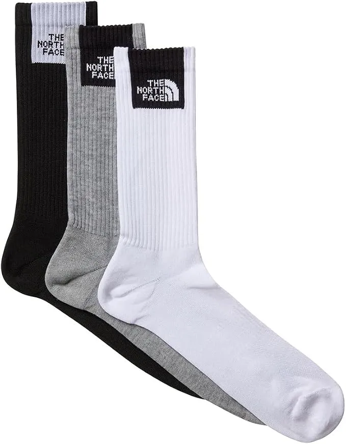 THE NORTH FACE - MULTI SPORT FINE BOX CUSH CREW SOCK 3P MULTI COLOR