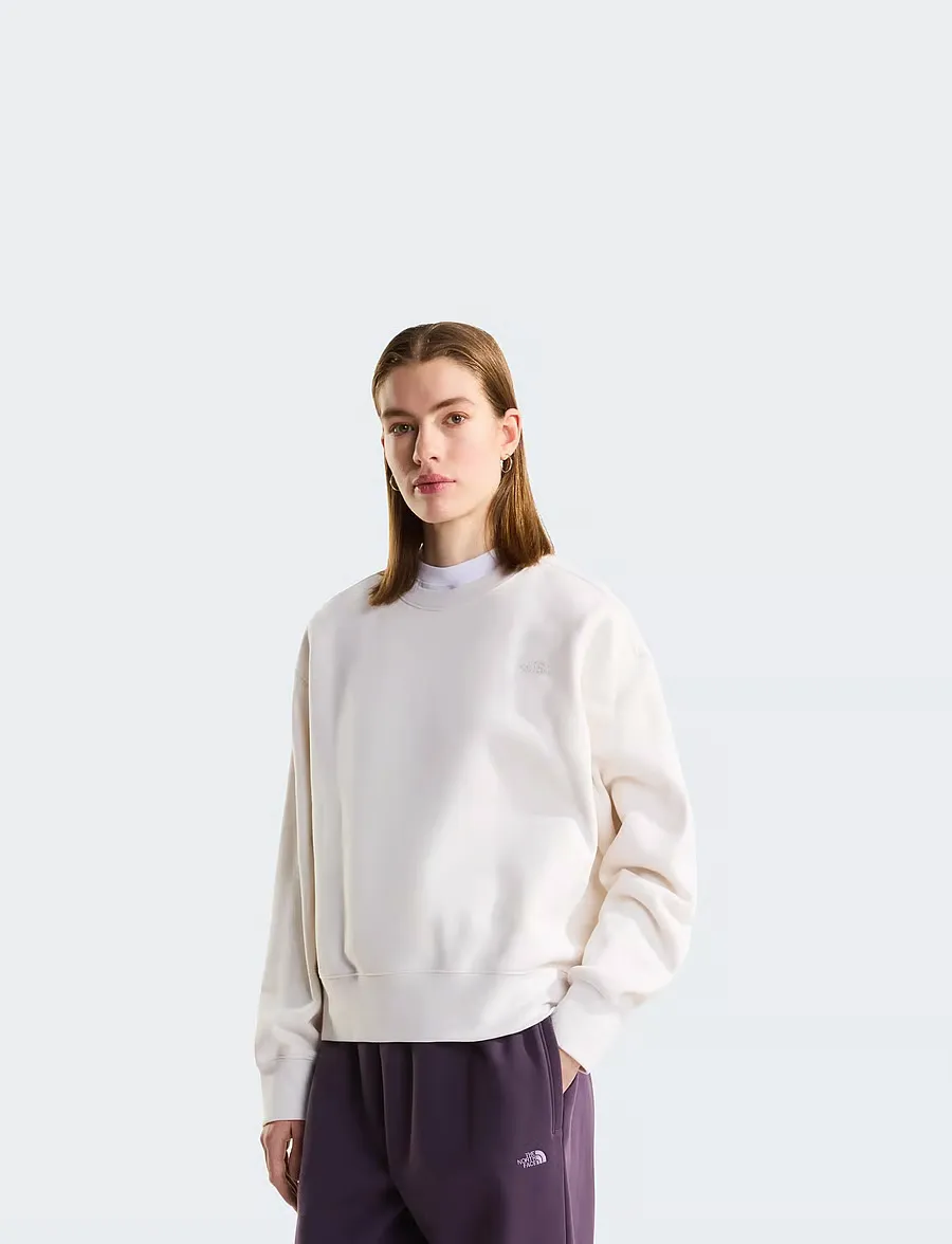 THE NORTH FACE - W TNF ESSENTIAL SIMPLE DOME BOXY OS CREW WHITE DUNE/WHITE DUNE