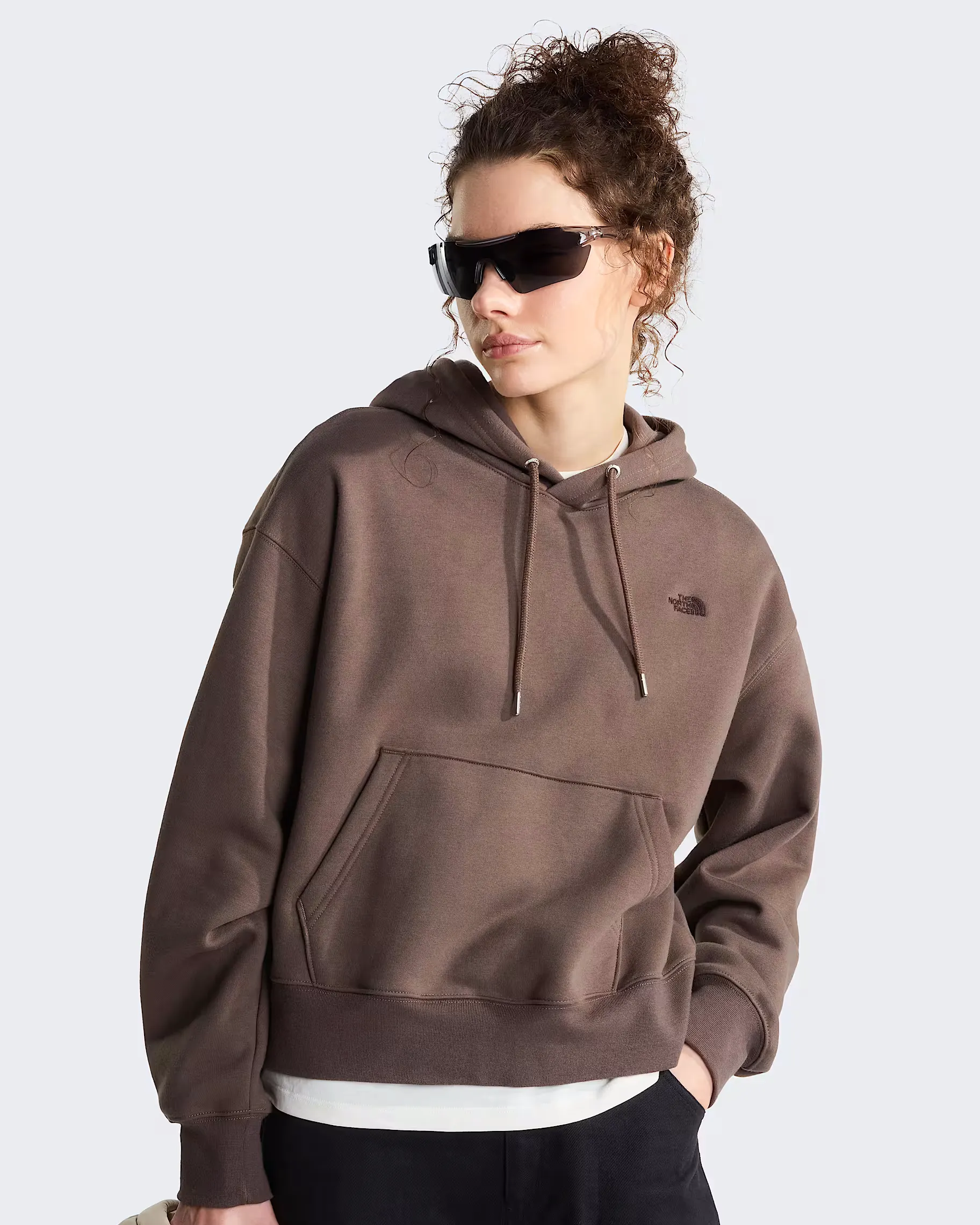 THE NORTH FACE - W TNF ESSENTIAL SIMPLE DOME BOXY OS HOOD BROWN