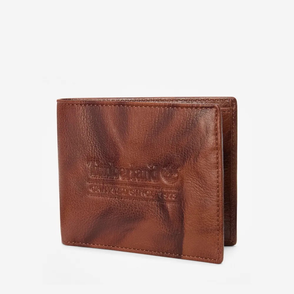 TIMBERLAND - Washed leather billfold wallet TAN