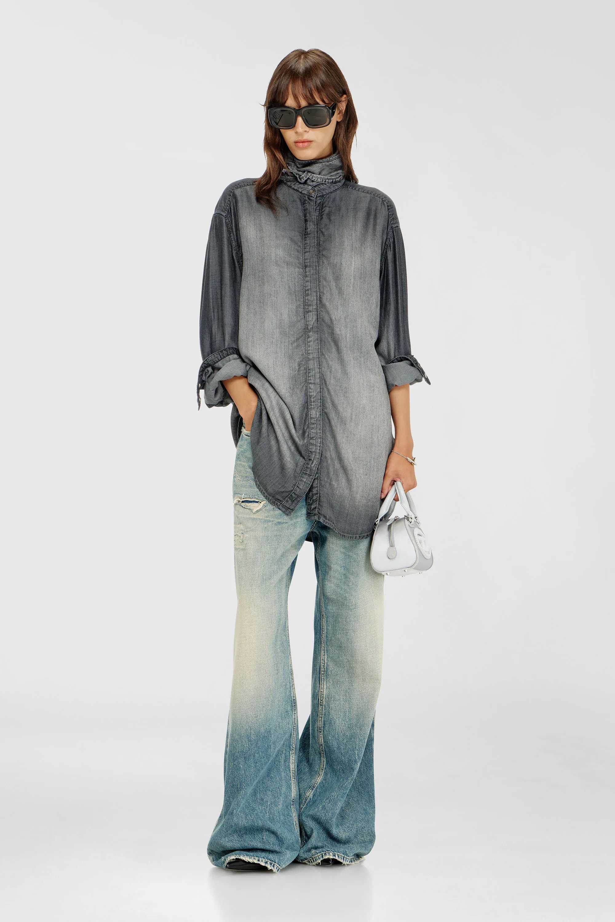 DIESEL DE-ARVEN-S CAMICIA Grey