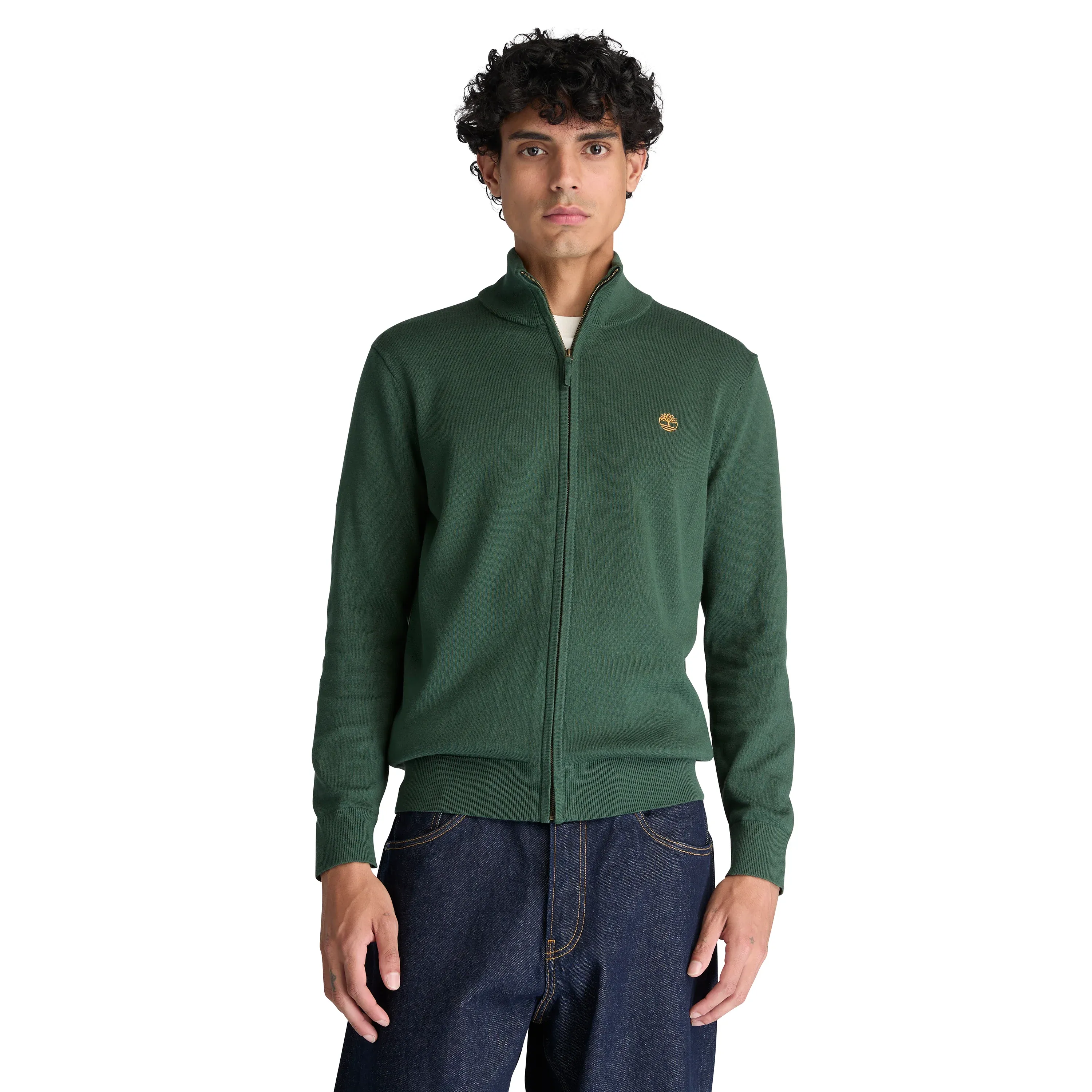 TIMBERLAND - WILLIAMS RIVER Cotton Full Zip Sweater SYCAMORE