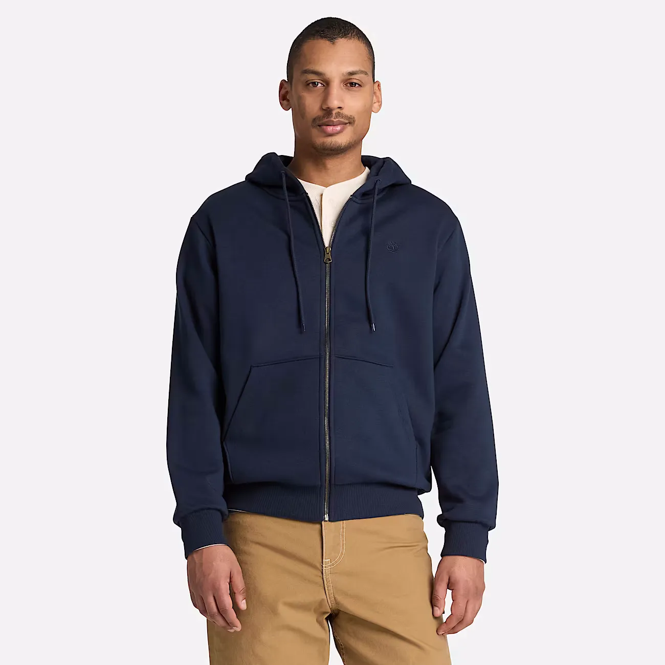 TIMBERLAND - OYSTER RIVER Chest Logo BB Zip Hoodie DARK SAPPHIRE