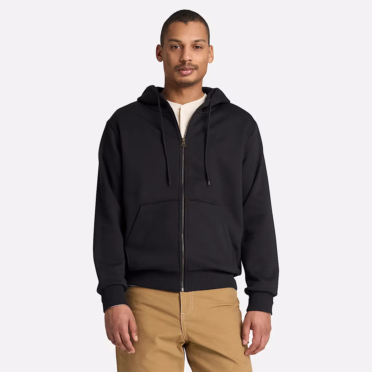 TIMBERLAND - OYSTER RIVER Chest Logo BB Zip Hoodie BLACK