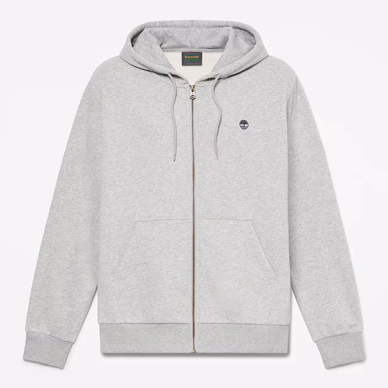 TIMBERLAND - OYSTER RIVER Chest Logo BB Zip Hoodie MEDIUM GREY HEATHER