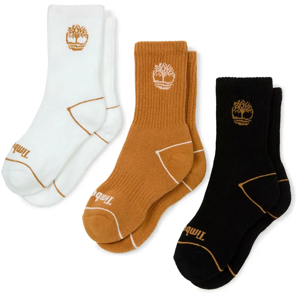 TIMBERLAND - BOWDEN 3 Pack Bowden Crew with Tree Logo WHEAT
