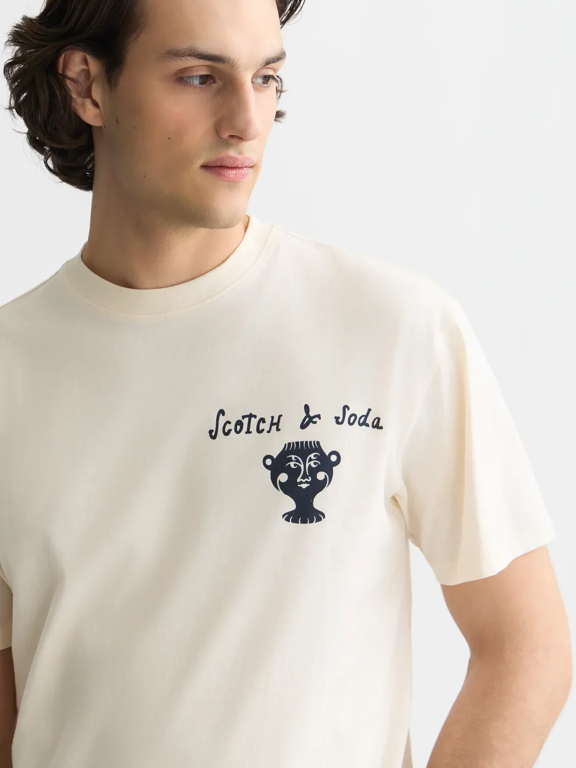 SCOTCH AND SODA - Front and back artwork relaxed-fit T-shirt white