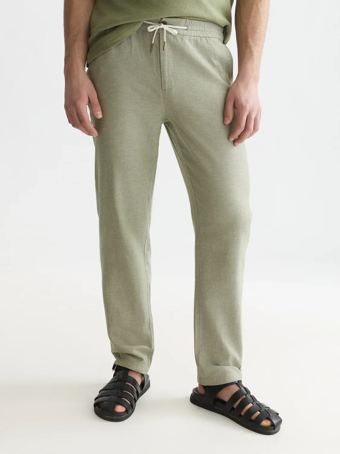 SCOTCH AND SODA - Seasonal core Warren cotton-linen twill jogger beige