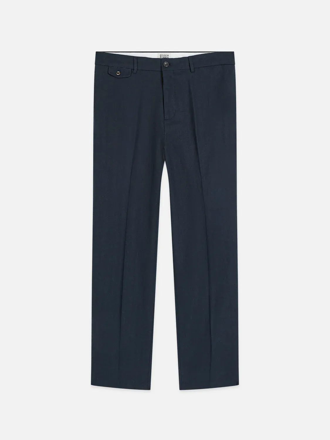 SCOTCH AND SODA - Otis linen blend herringbone relaxed straight-fit chino blue