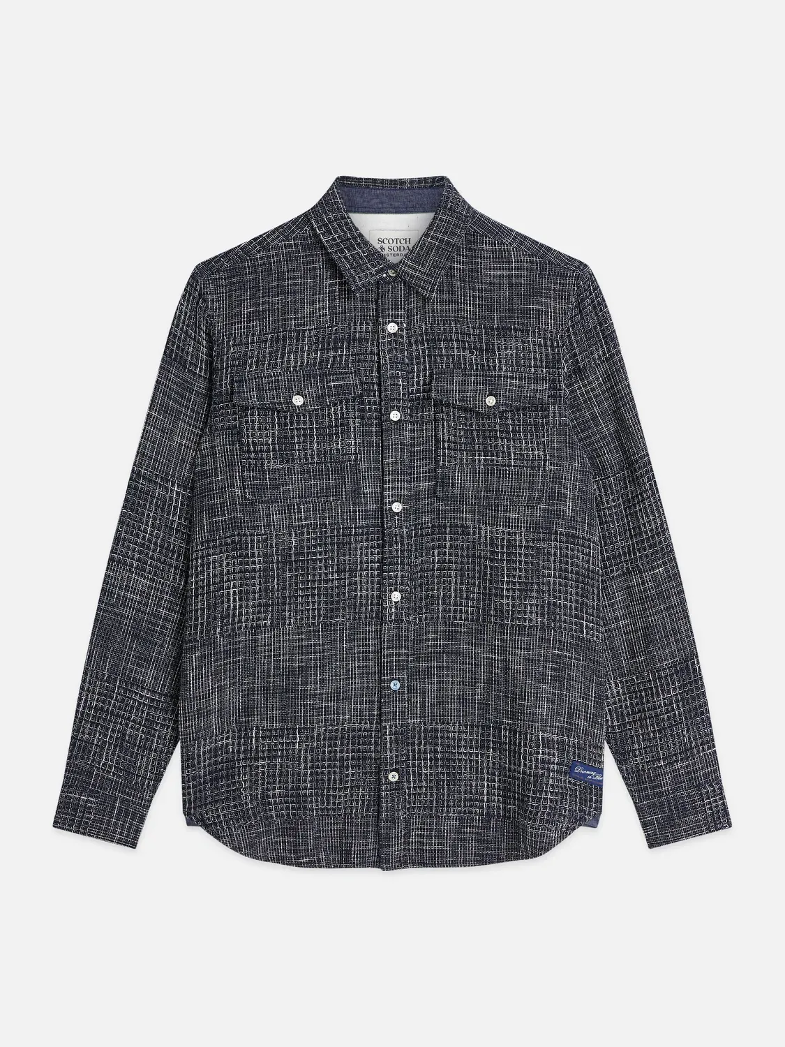 SCOTCH AND SODA - Melange waffle regular-fit shirt 