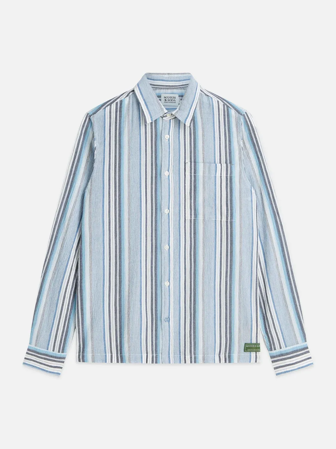SCOTCH AND SODA - Textured stripe regular-fit shirt 