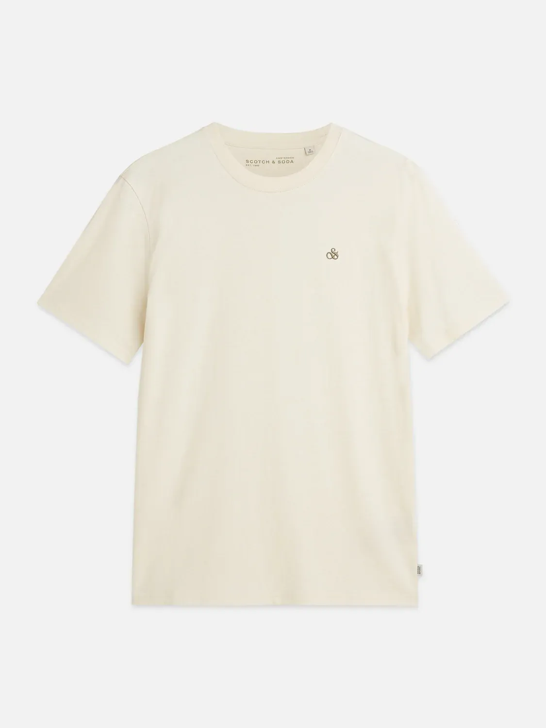 SCOTCH AND SODA - Seasonal core chest logo regular-fit T-shirt white 