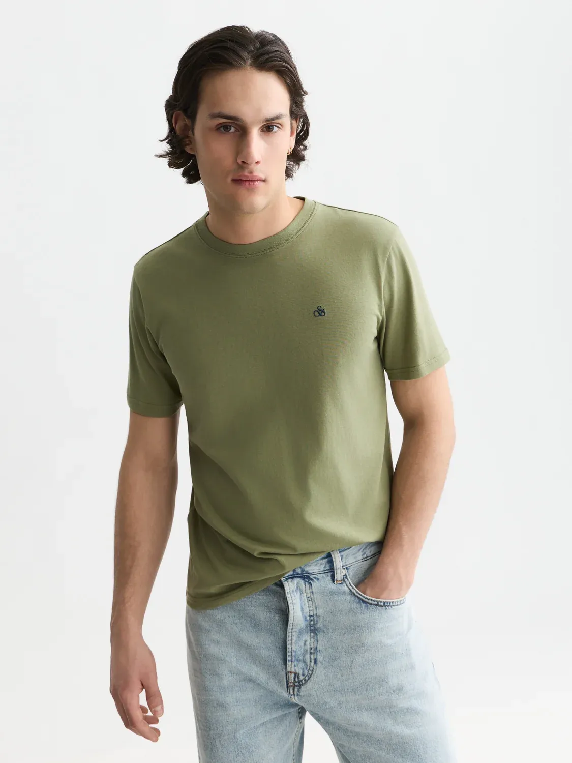 SCOTCH AND SODA - Seasonal core chest logo regular-fit T-shirt green