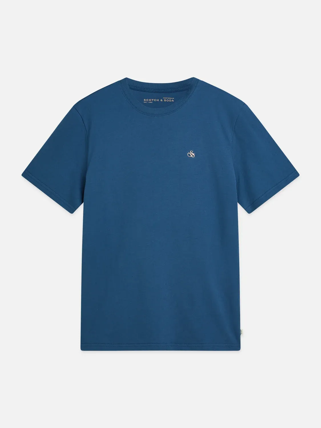 SCOTCH AND SODA - Seasonal core chest logo regular-fit T-shirt blue