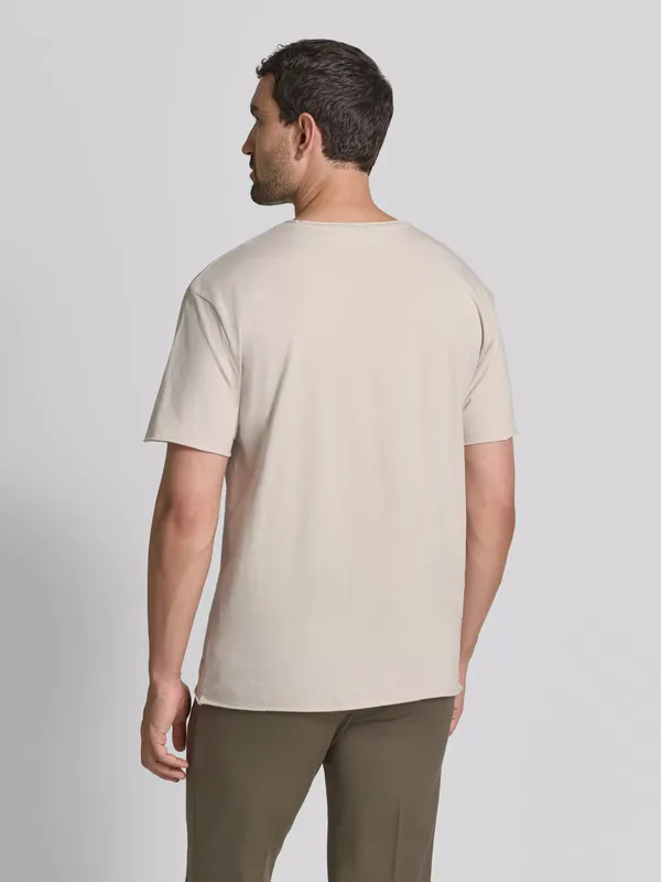 SCOTCH AND SODA - Seasonal core raw-edged garment-dyed relaxed-fit T-shirt white