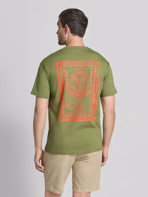 SCOTCH AND SODA - Front and back artwork relaxed-fit T-shirt green