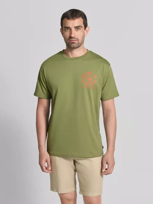 SCOTCH AND SODA - Front and back artwork relaxed-fit T-shirt green