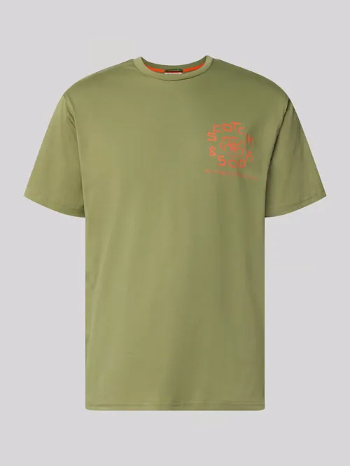 SCOTCH AND SODA - Front and back artwork relaxed-fit T-shirt green
