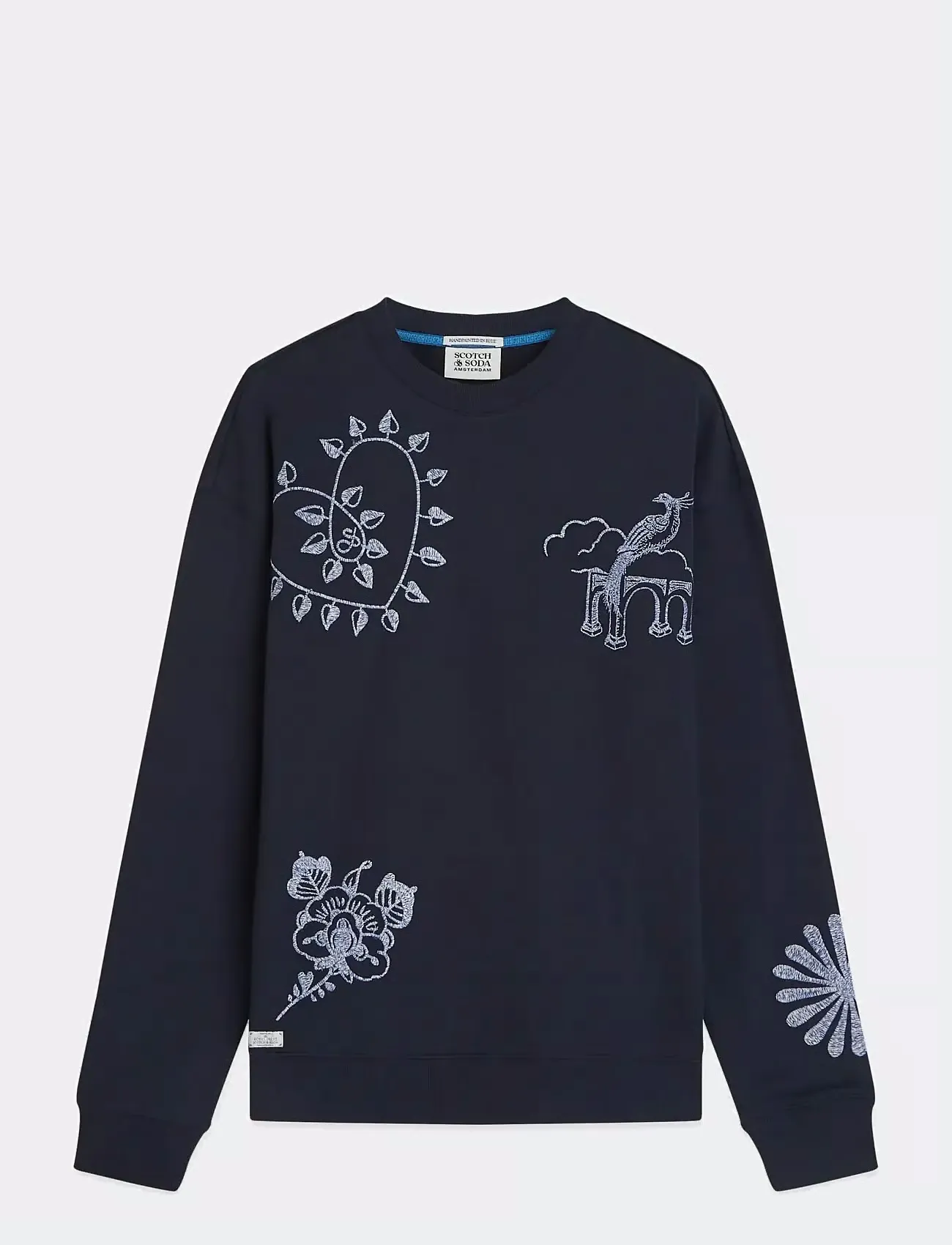 SCOTCH AND SODA - Delfts Blauw embroidered relaxed-fit sweatshirt blue