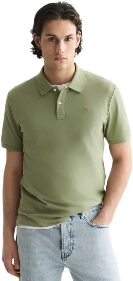 SCOTCH AND SODA - Seasonal core pique chest logo regular-fit polo green