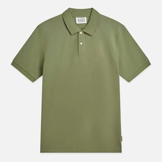 SCOTCH AND SODA - Seasonal core pique chest logo regular-fit polo green