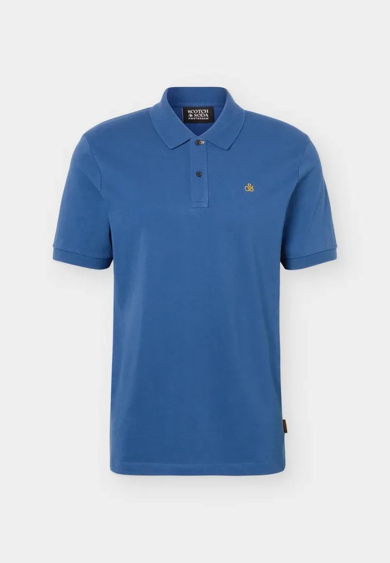 SCOTCH AND SODA - Seasonal core pique chest logo regular-fit polo blue
