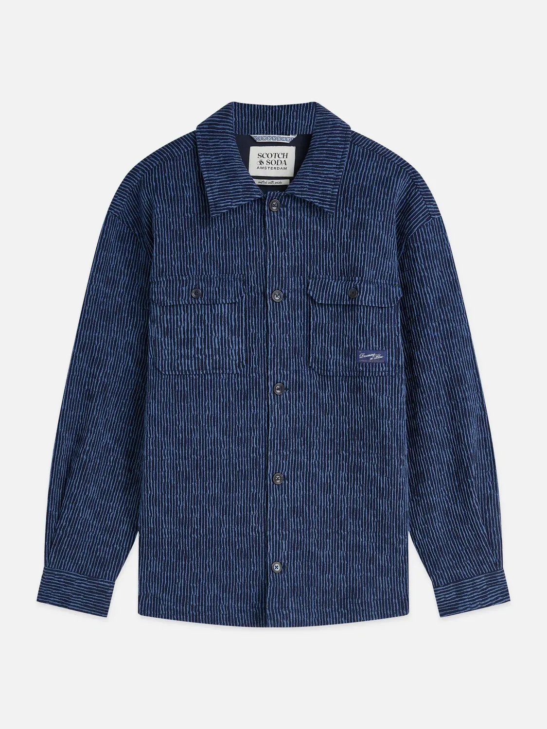 SCOTCH AND SODA - Jacquard stripe overshirt blue