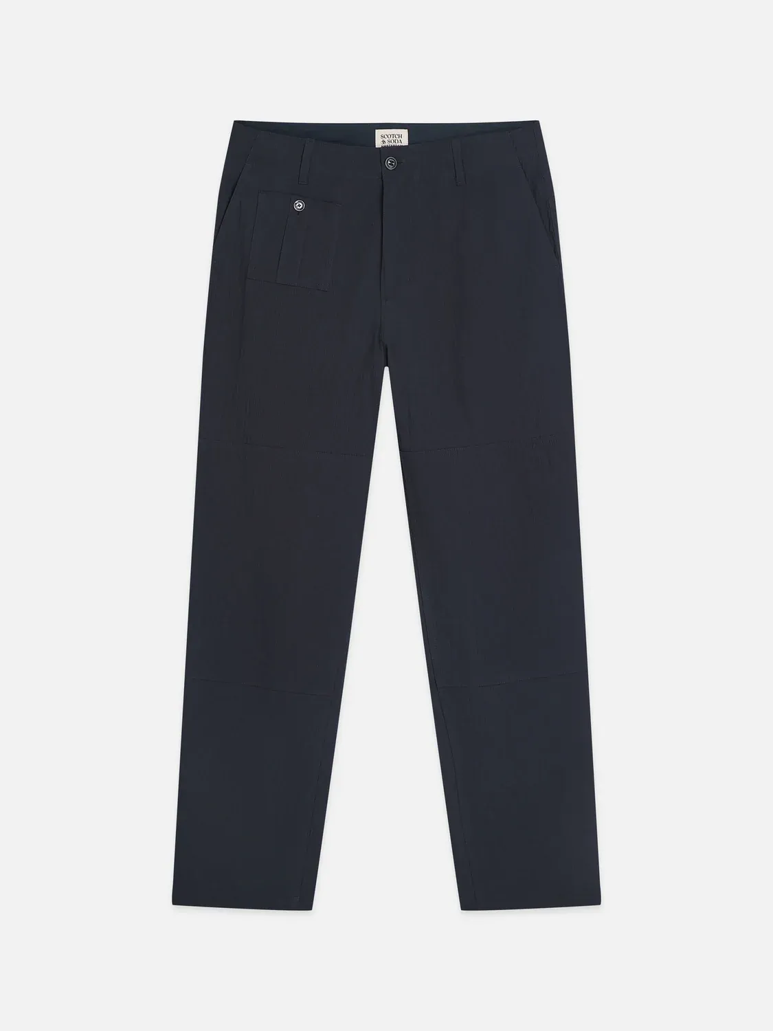 SCOTCH AND SODA - Crinckled cotton-blend relaxed straight-fit chino 