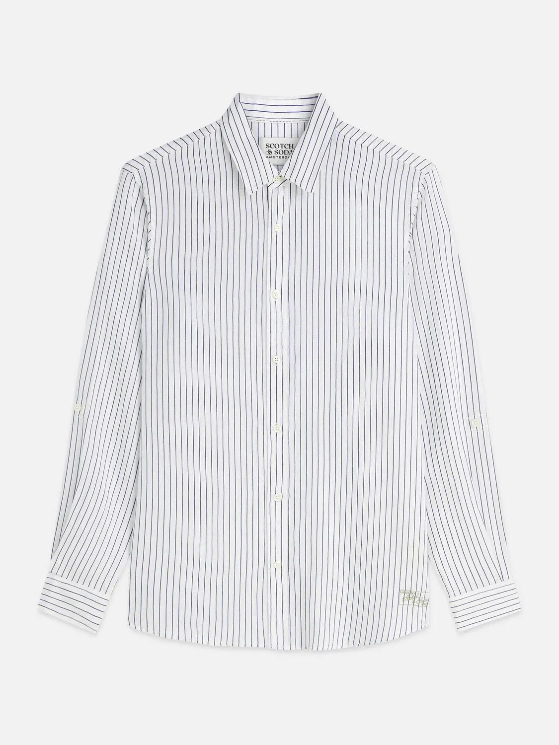 SCOTCH AND SODA - Striped linen regular-fit shirt 