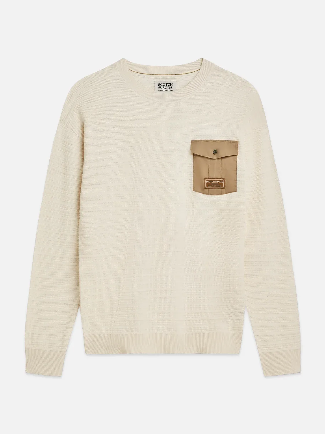 SCOTCH AND SODA - Structured chest pocket relaxed-fit pullover 