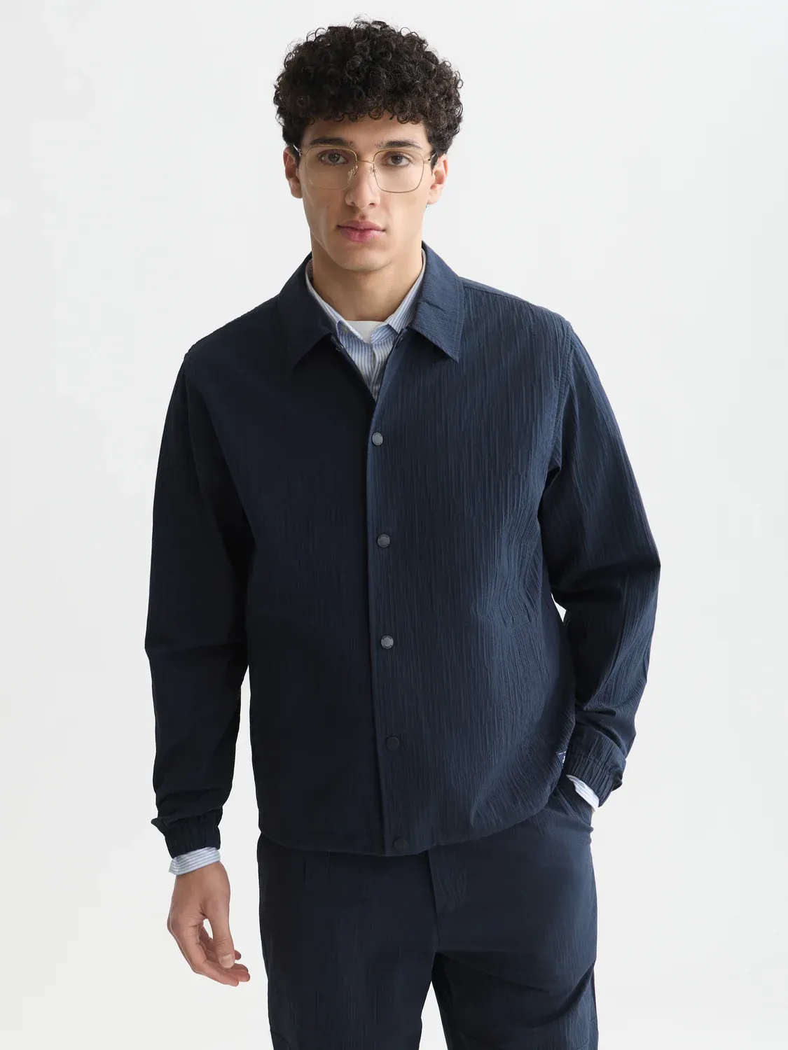 SCOTCH AND SODA - Crinckled cotton-blend coach jacket 