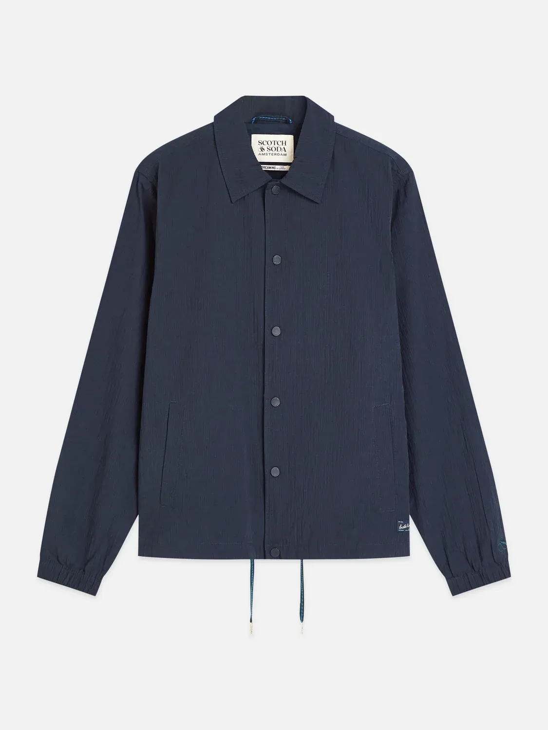 SCOTCH AND SODA - Crinckled cotton-blend coach jacket 