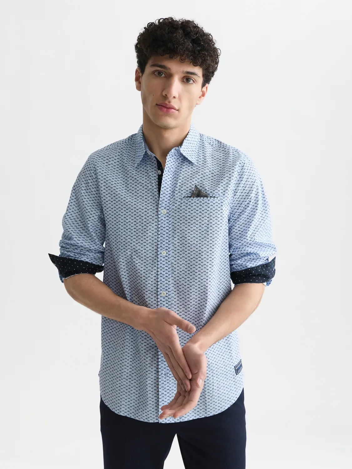 SCOTCH AND SODA - Printed cotton poplin regular-fit shirt 