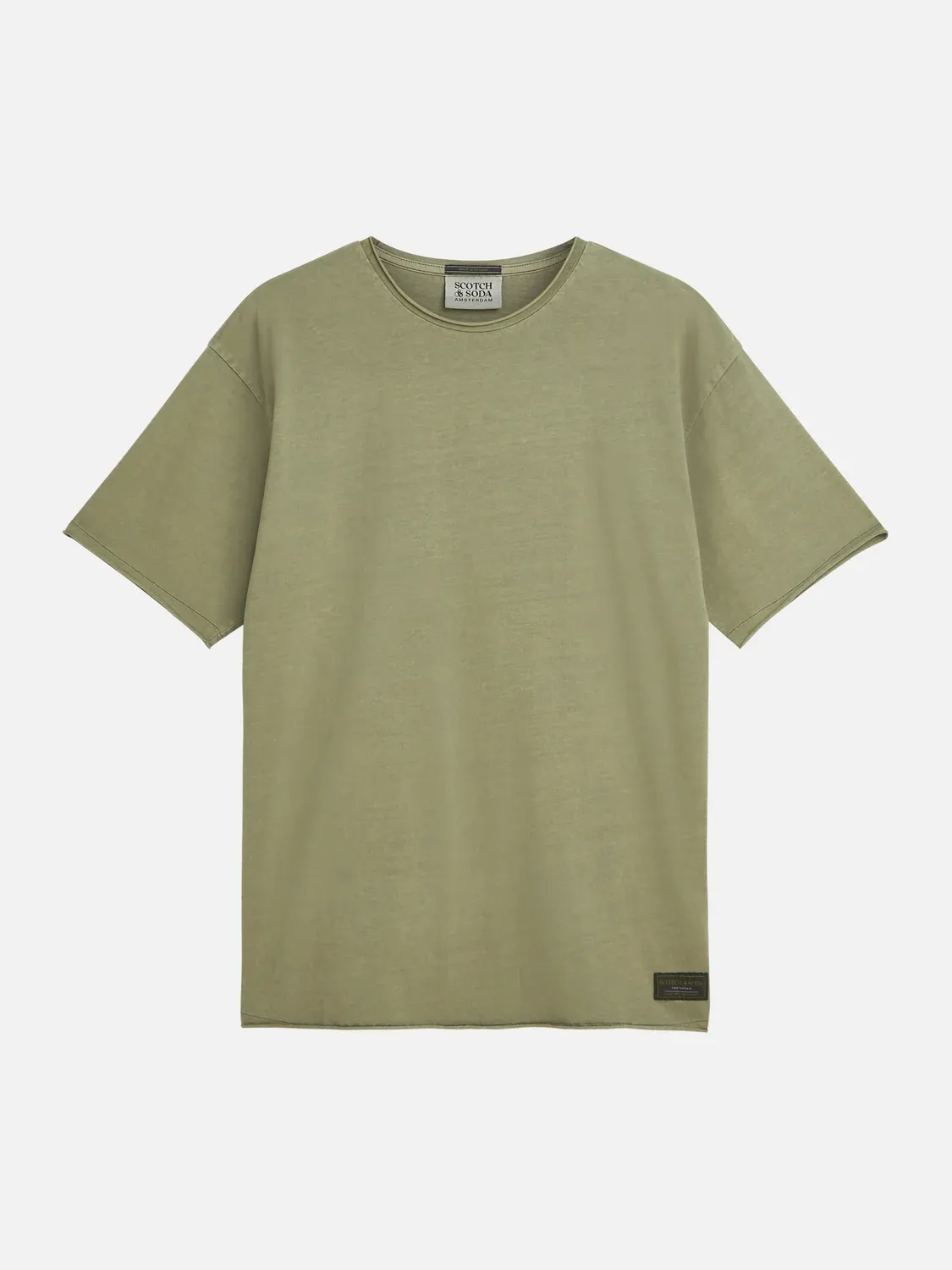 SCOTCH AND SODA - Seasonal core raw-edged garment-dyed relaxed-fit T-shirt green
