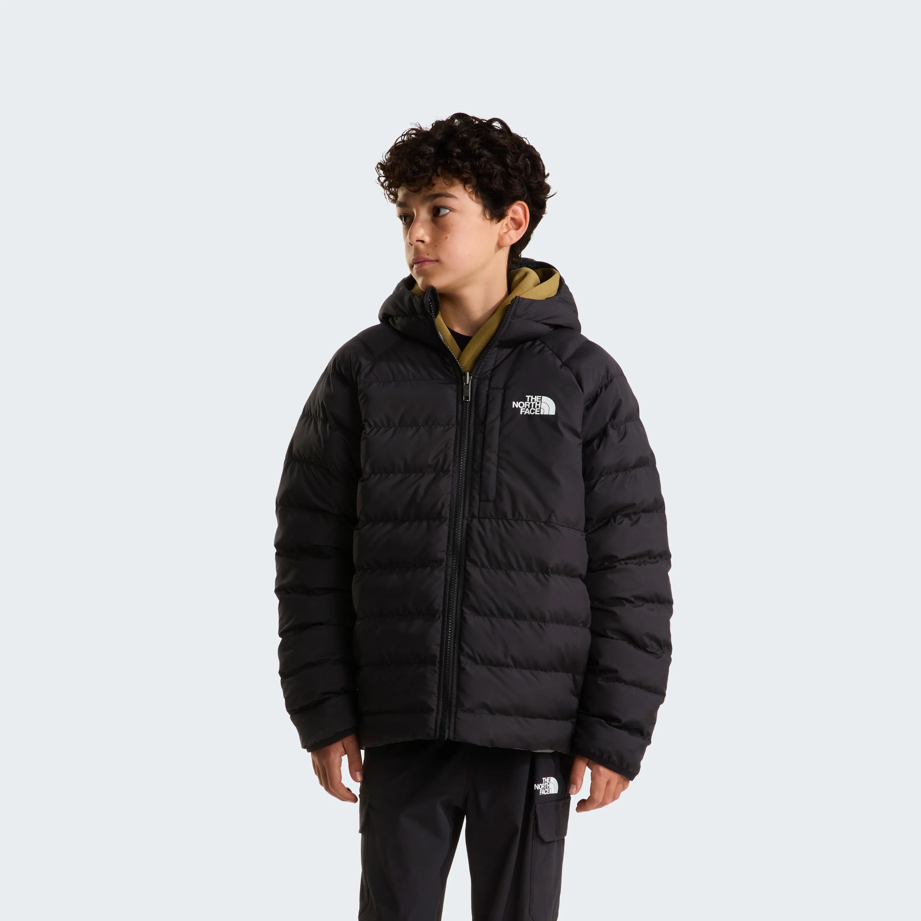 THE NORTH FACE B REVERSIBLE PERRITO HOODED JACKET TNF BLACK/SMOKED PEARL